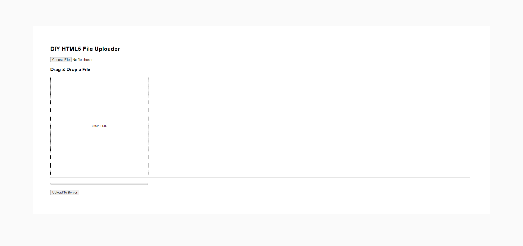 An HTML5 File Uploader with Drag and Drop